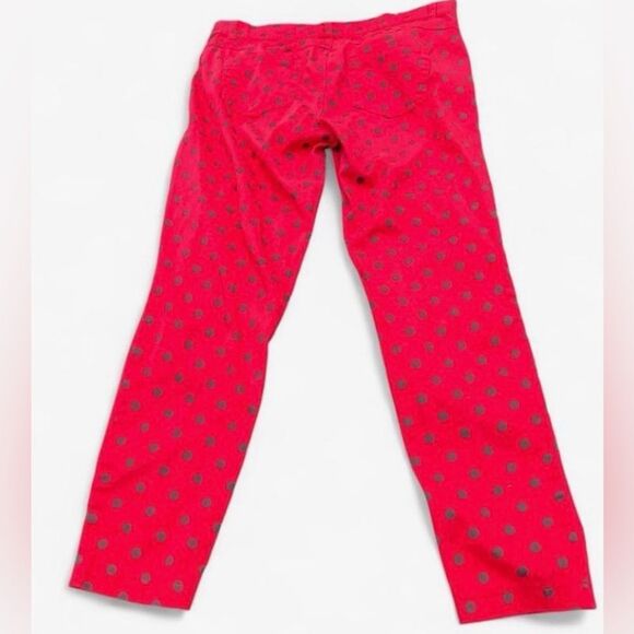 Stylish Red Polka Dot Straight Leg Jeans - Picture 5 of 7